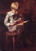 Thomas Pollock Anshutz Boy Reading: Ned Anshutz France oil painting artist